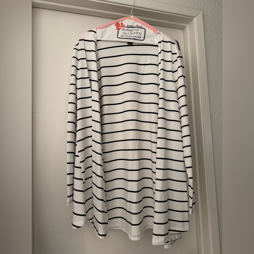 SHEIN Black and White Striped Jacket